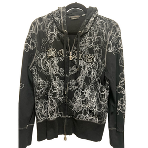 Black Graphic Women's Sweat Jacket